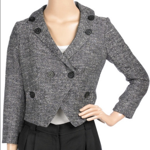 Marc by Marc Jacobs Cropped Tweed Blazer, Sz 2 - Picture 1 of 8